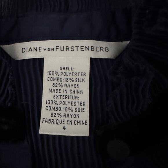 Diane Von Furstenberg DVF Jonquille Pleated High Neck Ruffle Blouse (4) - Picture 15 of 15